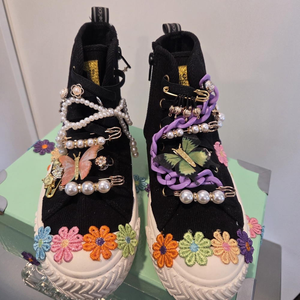 Colorful Kids High-Top Sneakers
